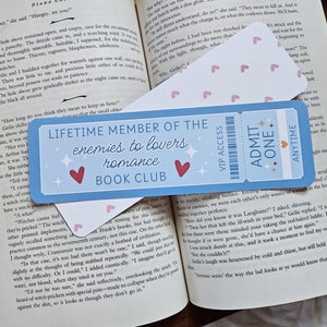 Enemies to Lovers Romance Lover, Bookmark Ticket, Book Club Ticket, Romance Tropes, Booklovers Bookmark,  Cute Bookmark, Bookish Gift