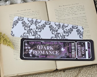 Dark Romance Book Club Ticket Bookmark