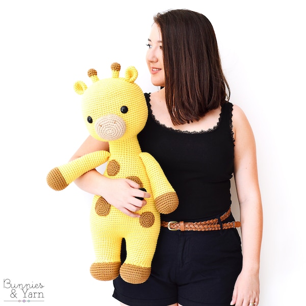 CROCHET PATTERN in English - Olivia the Big Giraffe - 23.5 in./60 cm. tall - Amigurumi Animal - Instant PDF Download