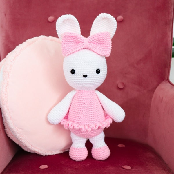 Crochet Pattern in English - Laurie the Ballerina Bunny - 13"/33 cm. tall - Amigurumi Rabbit - Ballet Rabbit - Toy - Instant PDF Download