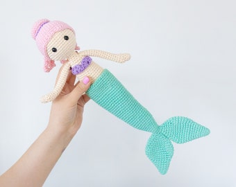 Mindy the Mermaid Doll - Digital Crochet Pattern in English - Instant PDF Download