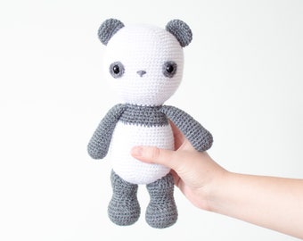 CROCHET PATTERN in English - Bobby the Lovely Panda - 9"/23 cm. tall - Amigurumi Animal Toy - Instant PDF Download