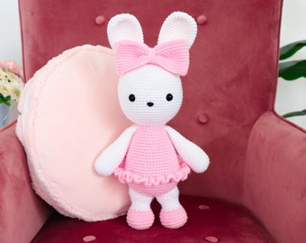 Crochet Pattern in English - Laurie the Ballerina Bunny - 13"/33 cm. tall - Amigurumi Rabbit - Ballet Rabbit - Toy - Instant PDF Download