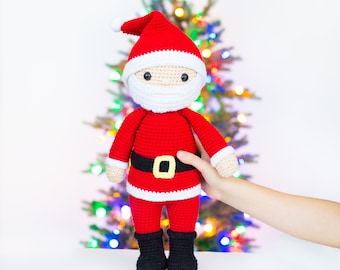 CROCHET PATTERN in English - Santa Claus - 16"/40 cm. tall - Amigurumi Toy - Christmas - Digital File - Instant PDF Download