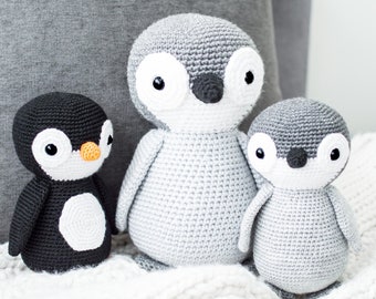 CROCHET PATTERN in English - Yves the Lovely Penguin - 7.9 in./20 cm. tall - Amigurumi Animal Toy - Instant PDF Download