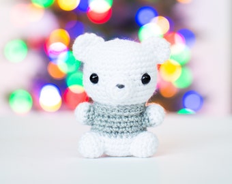 CROCHET PATTERN in English - Polar Bear - Baby #25 - Babies Collection - Amigurumi Toy - Instant PDF Download