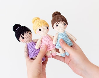 CROCHET PATTERN in English and Spanish - Luna the Mini Doll - Amigurumi Pattern - Instant PDF Download