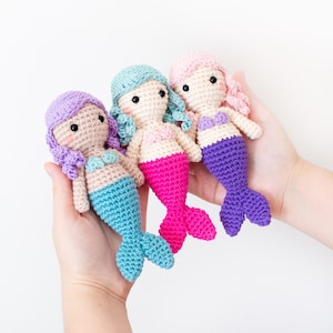 Lucy the Mini Mermaid - Crochet Pattern in English and Spanish - Amigurumi Pattern - Instant PDF Download