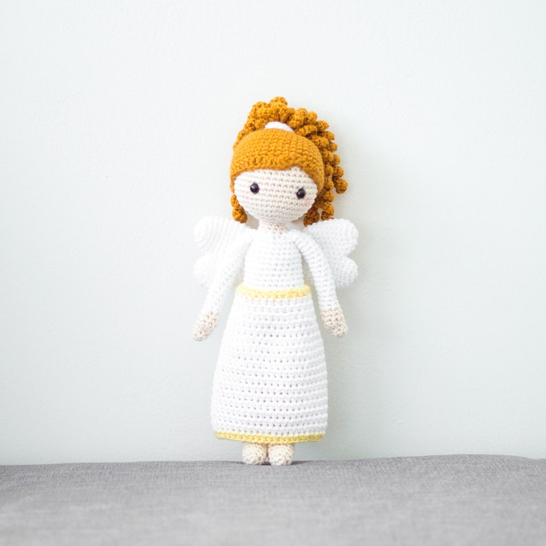 CROCHET PATTERN in English Emma the Angel Doll 11 in./28 cm. tall Amigurumi Doll Crochet Toy Instant PDF Download image 10