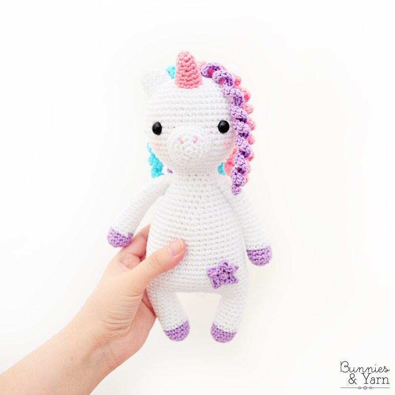 CROCHET PATTERN in English Sweet Unicorn Sweet Dreams Collection 9.5 in./24 cm. tall Amigurumi Animal Instant PDF Download image 2