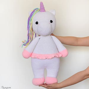 TWO CROCHET PATTERNS in English Billy the Bear and Betsy the Unicorn 21.5 in./55 cm. tall Amigurumi Animal Toy Instant Pdf Download image 5