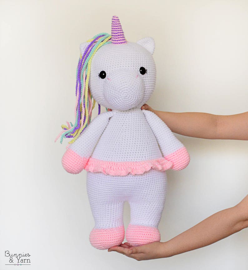 TWO CROCHET PATTERNS in English Billy the Bear and Betsy the Unicorn 21.5 in./55 cm. tall Amigurumi Animal Toy Instant Pdf Download image 5