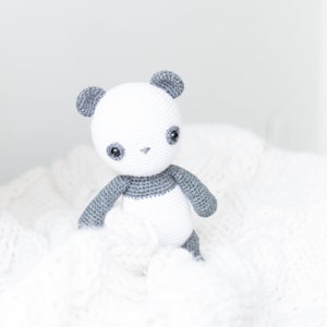 CROCHET PATTERN in English Bobby the Lovely Panda 9/23 cm. tall Amigurumi Animal Toy Instant PDF Download image 2