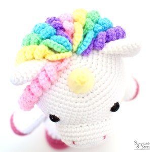 CROCHET PATTERN in English and Spanish Mimi the Friendly Unicorn 15/38 cm. tall Animal Amigurumi Kids Toy Instant PDF Download image 9