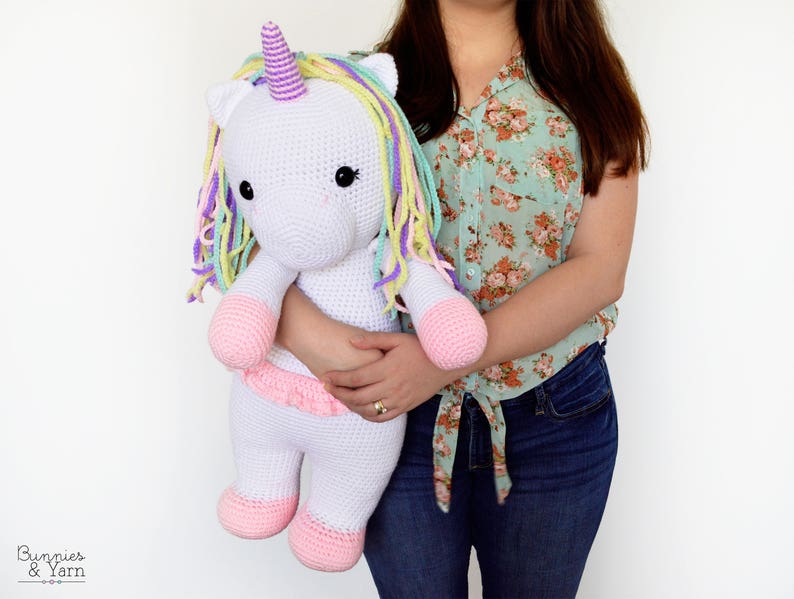 TWO CROCHET PATTERNS in English Billy the Bear and Betsy the Unicorn 21.5 in./55 cm. tall Amigurumi Animal Toy Instant Pdf Download image 3