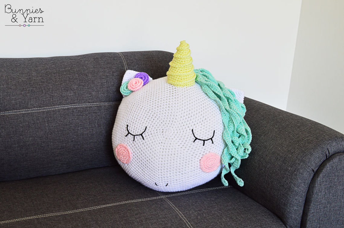 CROCHET PATTERN Unicorn Pillow / Cushion 14 In./36 Cm. Etsy
