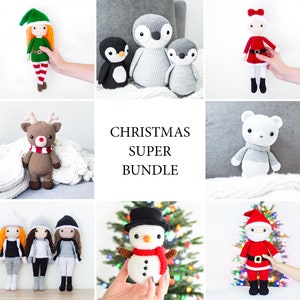 EIGHT CROCHET PATTERNS in English Christmas Super Bundle Amigurumi Instant Pdf Download image 1