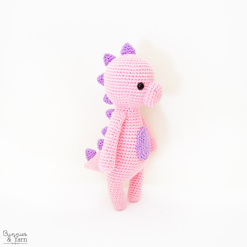 CROCHET PATTERN in English - Sweet Dinosaur - Sweet Dreams Collection - 9.5 in./24 cm. tall - Amigurumi Animal - Instant PDF Download image 4