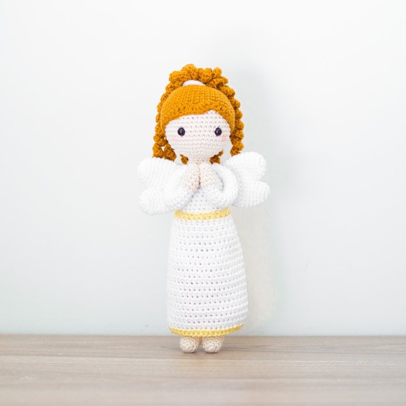 CROCHET PATTERN in English Emma the Angel Doll 11 in./28 cm. tall Amigurumi Doll Crochet Toy Instant PDF Download image 6