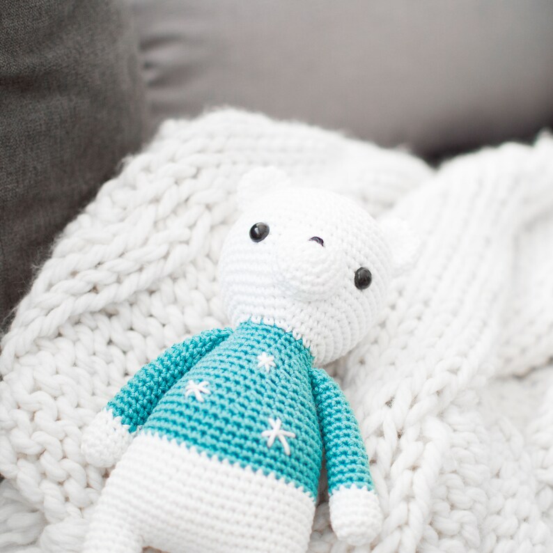 WZÓR SZYDEŁKOWY po angielsku - Słodki miś polarny - Kolekcja Sweet Dreams - 9 cali/23 cm wysokości - Zwierzę Amigurumi - Natychmiastowe pobranie pliku PDF zdjęcie 7