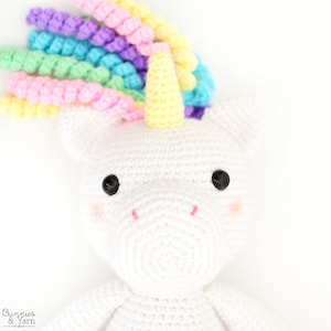 CROCHET PATTERN in English and Spanish Mimi the Friendly Unicorn 15/38 cm. tall Animal Amigurumi Kids Toy Instant PDF Download image 4