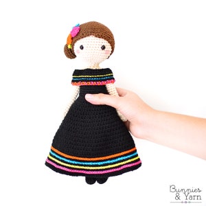 CROCHET PATTERN in English and Spanish Maria and Lucia 11 in./28 cm. tall Amigurumi Doll Crochet Toy Instant PDF Download image 6