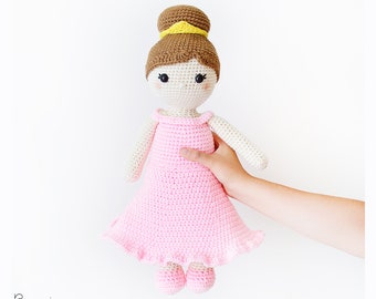 CROCHET PATTERN in English - Lillian the Princess Doll - 18 in./45 cm. tall - Amigurumi Doll - Instant PDF Download