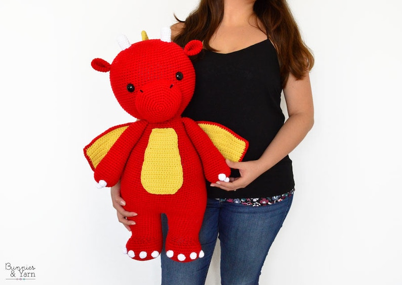 CROCHET PATTERN in English Danny the Big Dinosaur/Dragon 21 in./54 cm. tall Amigurumi Animal Instant PDF Download image 3