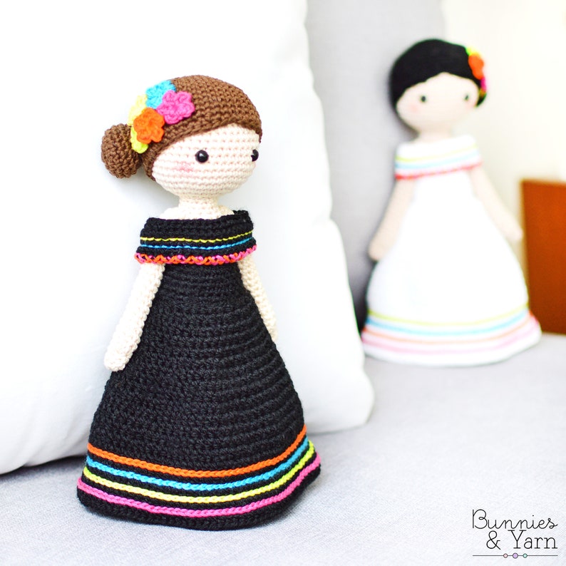 CROCHET PATTERN in English and Spanish Maria and Lucia 11 in./28 cm. tall Amigurumi Doll Crochet Toy Instant PDF Download image 9