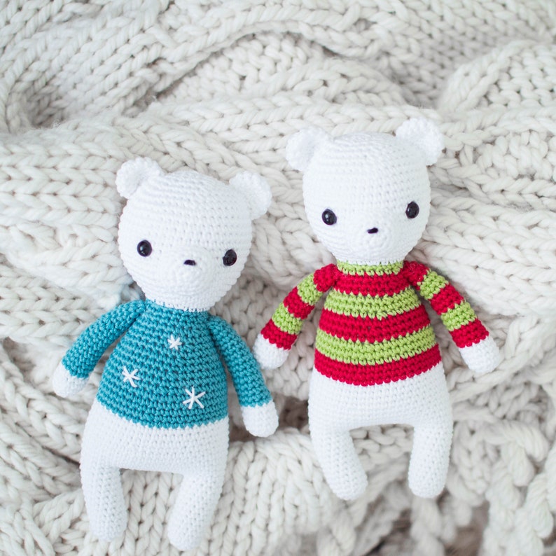 WZÓR SZYDEŁKOWY po angielsku - Słodki miś polarny - Kolekcja Sweet Dreams - 9 cali/23 cm wysokości - Zwierzę Amigurumi - Natychmiastowe pobranie pliku PDF zdjęcie 2