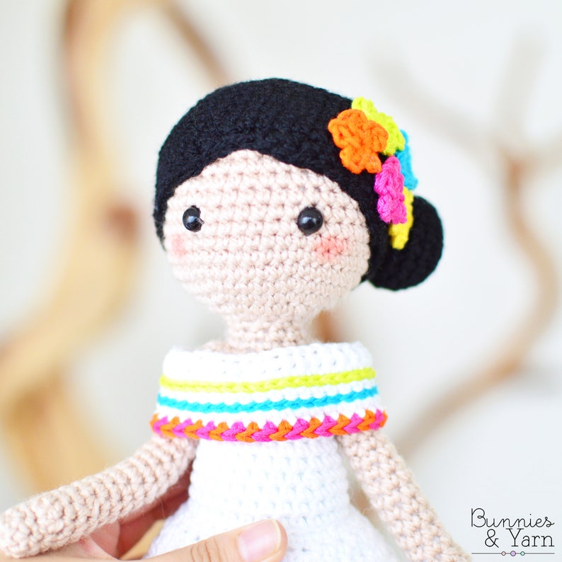 CROCHET PATTERN in English and Spanish Maria and Lucia 11 in./28 cm. tall Amigurumi Doll Crochet Toy Instant PDF Download image 7