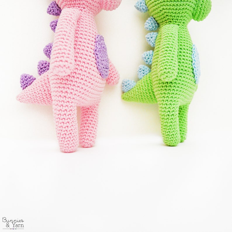 CROCHET PATTERN in English - Sweet Dinosaur - Sweet Dreams Collection - 9.5 in./24 cm. tall - Amigurumi Animal - Instant PDF Download image 6