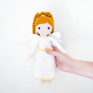 CROCHET PATTERN in English Emma the Angel Doll 11 in./28 cm. tall Amigurumi Doll Crochet Toy Instant PDF Download image 2