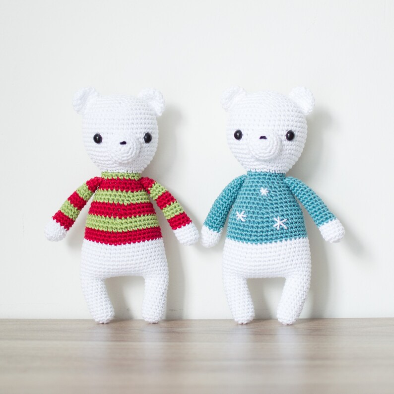 WZÓR SZYDEŁKOWY po angielsku - Słodki miś polarny - Kolekcja Sweet Dreams - 9 cali/23 cm wysokości - Zwierzę Amigurumi - Natychmiastowe pobranie pliku PDF zdjęcie 5