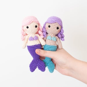 Lucy la Sirena Mini Patrón de Crochet en Inglés y Español Amigurumi Ganchillo Descarga Instantánea PDF imagen 6