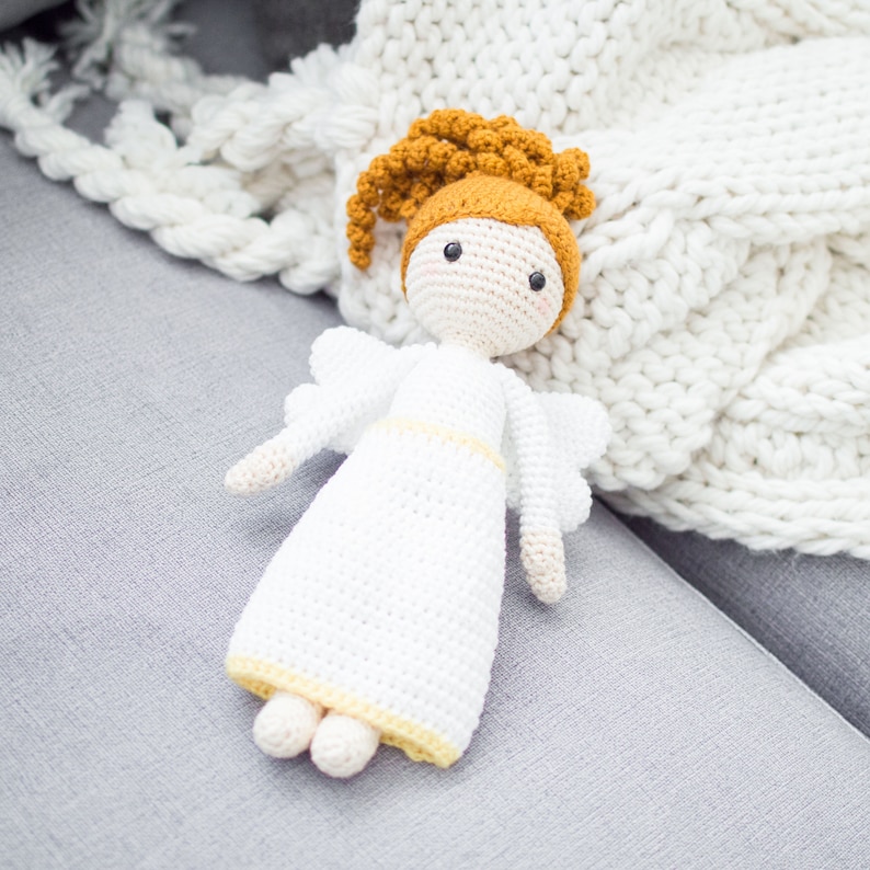 CROCHET PATTERN in English Emma the Angel Doll 11 in./28 cm. tall Amigurumi Doll Crochet Toy Instant PDF Download image 3