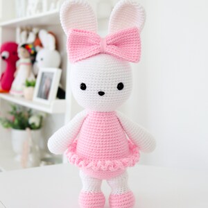 Crochet Pattern in English Laurie the Ballerina Bunny 13/33 cm. tall Amigurumi Rabbit Ballet Rabbit Toy Instant PDF Download image 2