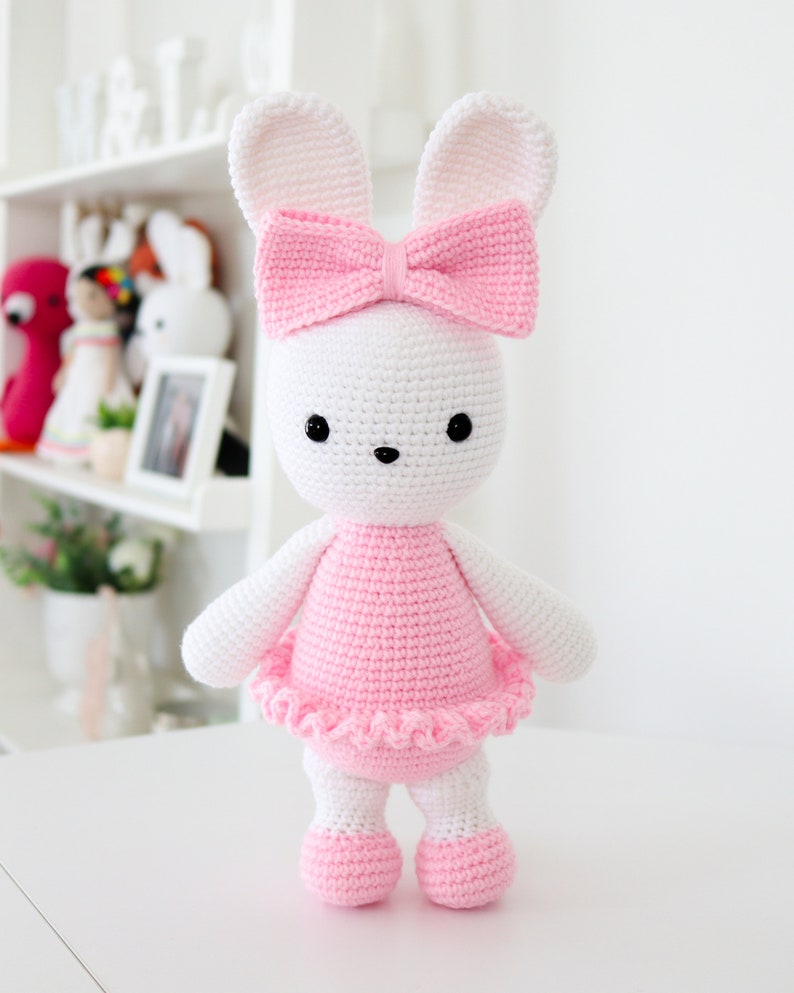 Crochet Pattern in English Laurie the Ballerina Bunny 13/33 cm. tall Amigurumi Rabbit Ballet Rabbit Toy Instant PDF Download image 2
