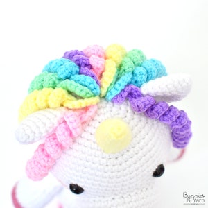 CROCHET PATTERN in English and Spanish Mimi the Friendly Unicorn 15/38 cm. tall Animal Amigurumi Kids Toy Instant PDF Download image 7