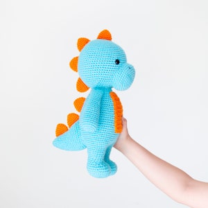 Bruce the Friendly Dinosaur Crochet Pattern in English and Spanish 14.5 in./37 cm. tall Amigurumi Pattern Instant PDF Download image 6