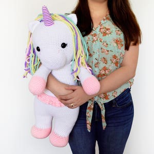 CROCHET PATTERN in English Betsy the Big Unicorn 21.5 in./55 cm. tall Amigurumi Animal Nursery Kids Gift Toy Instant PDF Download image 5