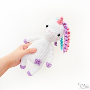 CROCHET PATTERN in English Sweet Unicorn Sweet Dreams Collection 9.5 in./24 cm. tall Amigurumi Animal Instant PDF Download image 1