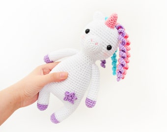 CROCHET PATTERN in English - Sweet Unicorn - Sweet Dreams Collection - 9.5 in./24 cm. tall - Amigurumi Animal - Instant PDF Download