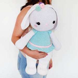 CROCHET PATTERN Sophie the Friendly Rabbit 21.5 in./55 cm. tall Amigurumi Animal Nursery Kids Gift Toy Instant PDF Download image 4