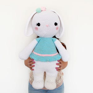 CROCHET PATTERN Sophie the Friendly Rabbit 21.5 in./55 cm. tall Amigurumi Animal Nursery Kids Gift Toy Instant PDF Download image 5