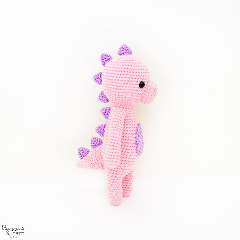 CROCHET PATTERN in English - Sweet Dinosaur - Sweet Dreams Collection - 9.5 in./24 cm. tall - Amigurumi Animal - Instant PDF Download image 7