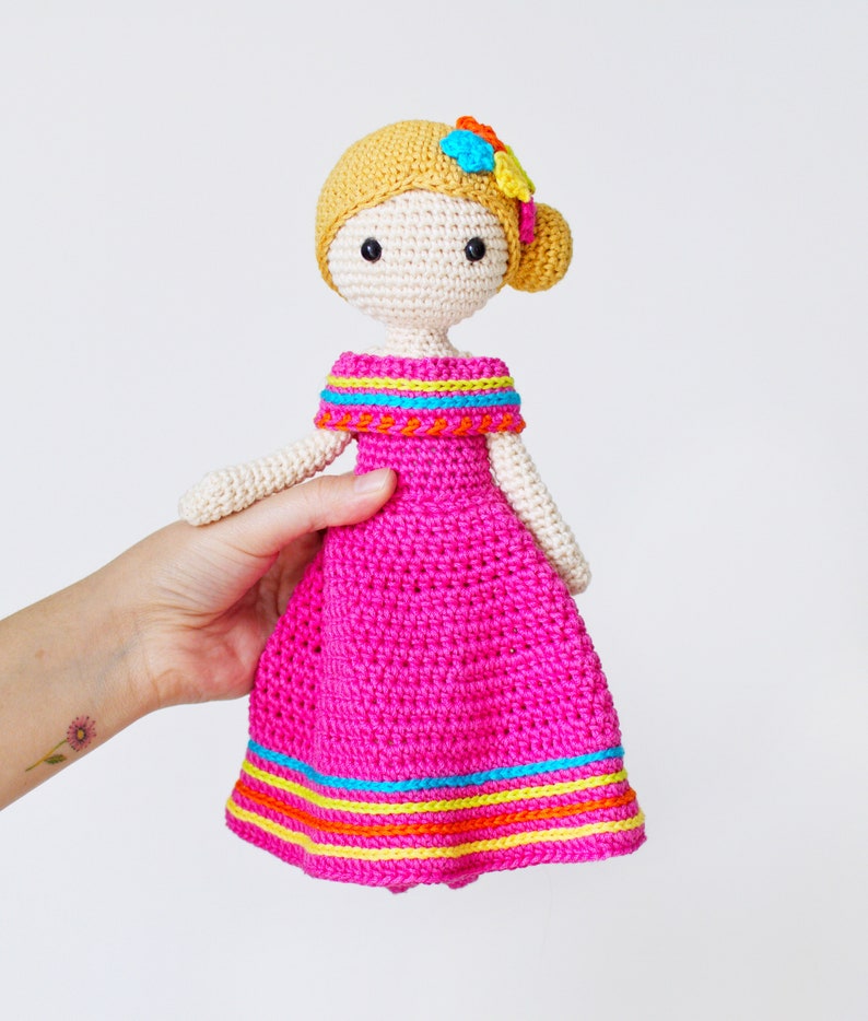 CROCHET PATTERN in English and Spanish Maria and Lucia 11 in./28 cm. tall Amigurumi Doll Crochet Toy Instant PDF Download image 3