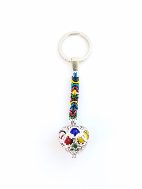 Olympische Ringe Schlusselanhanger Olympische Farben Perlen Etsy