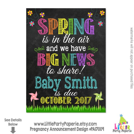 Spring Pregnancy Announcement | Spring is in the Air | Pregnancy Reveal ...