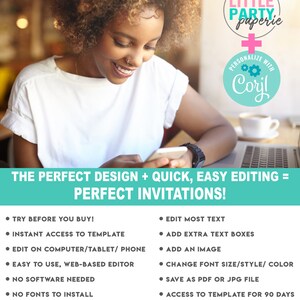 RAINBOW Birthday Party Invitation, Rainbow Party Invitation Template, EDITABLE Rainbow Invitation, CORJL Invitation Template, Design 19005C image 7